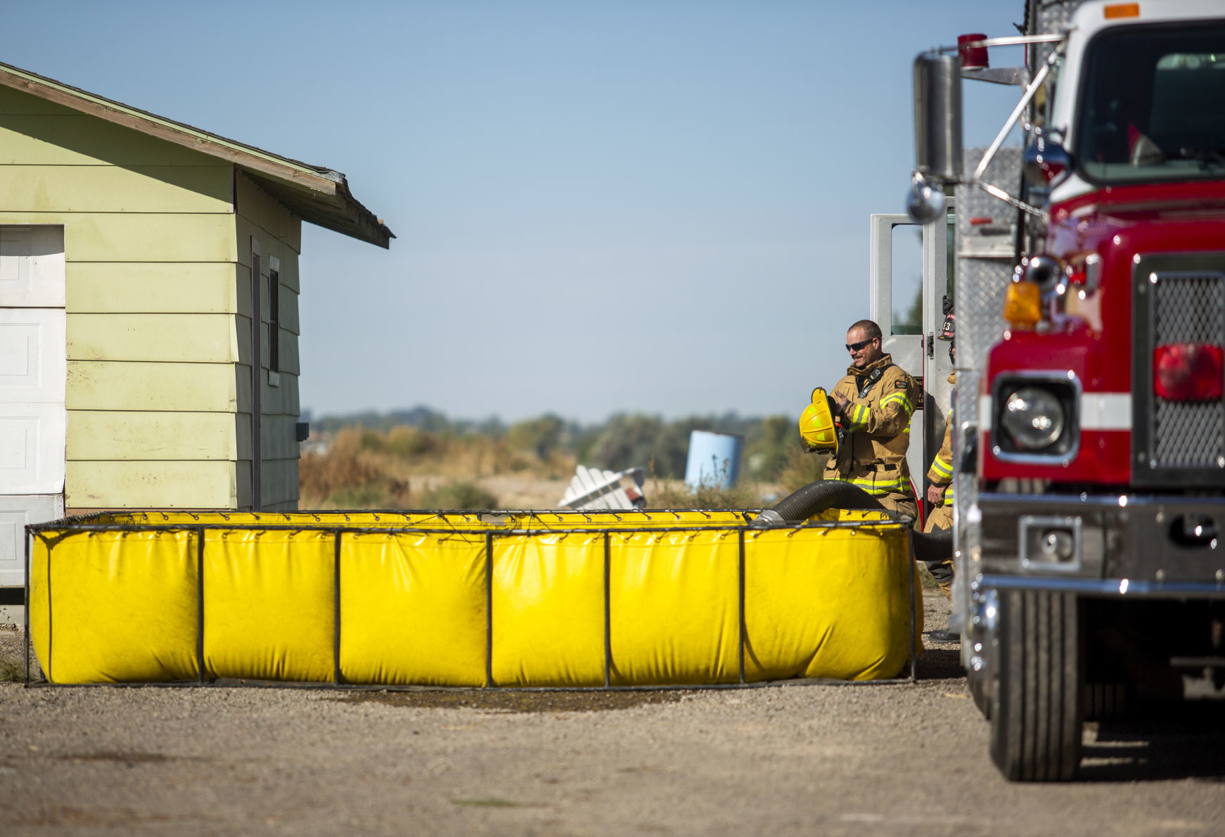 Firefighters train with a control burn